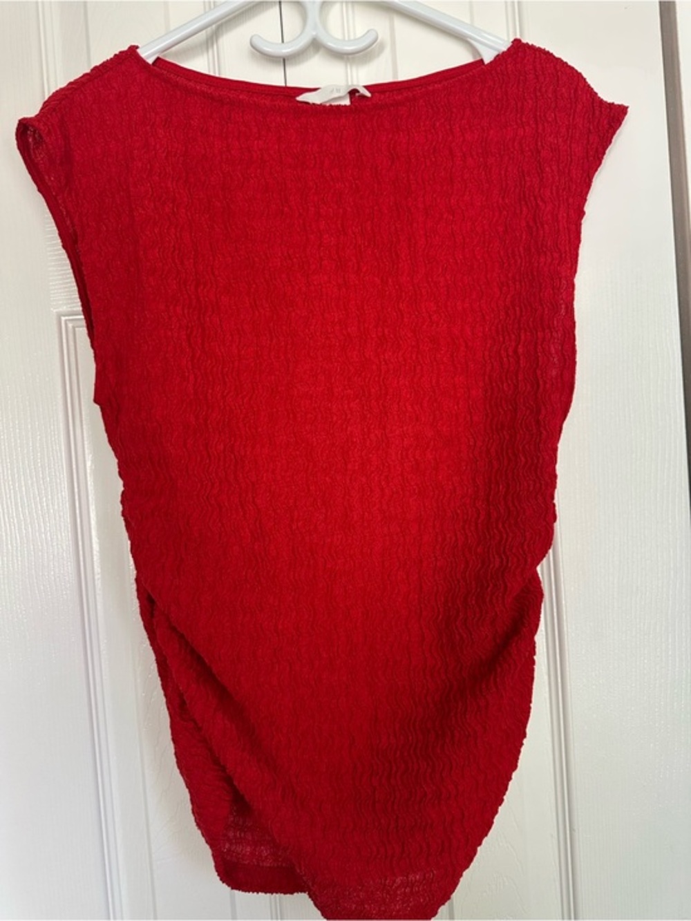 H&M Red Textured Boatneck Tank #32